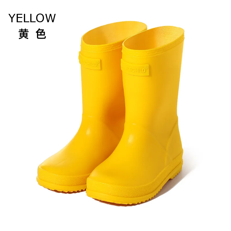 New Baby Solid Color Rubber Sole Rain Boots Children Casual Mid-calf Boots Boys Girls Kids Non-slip Waterproof Gardening Shoes
