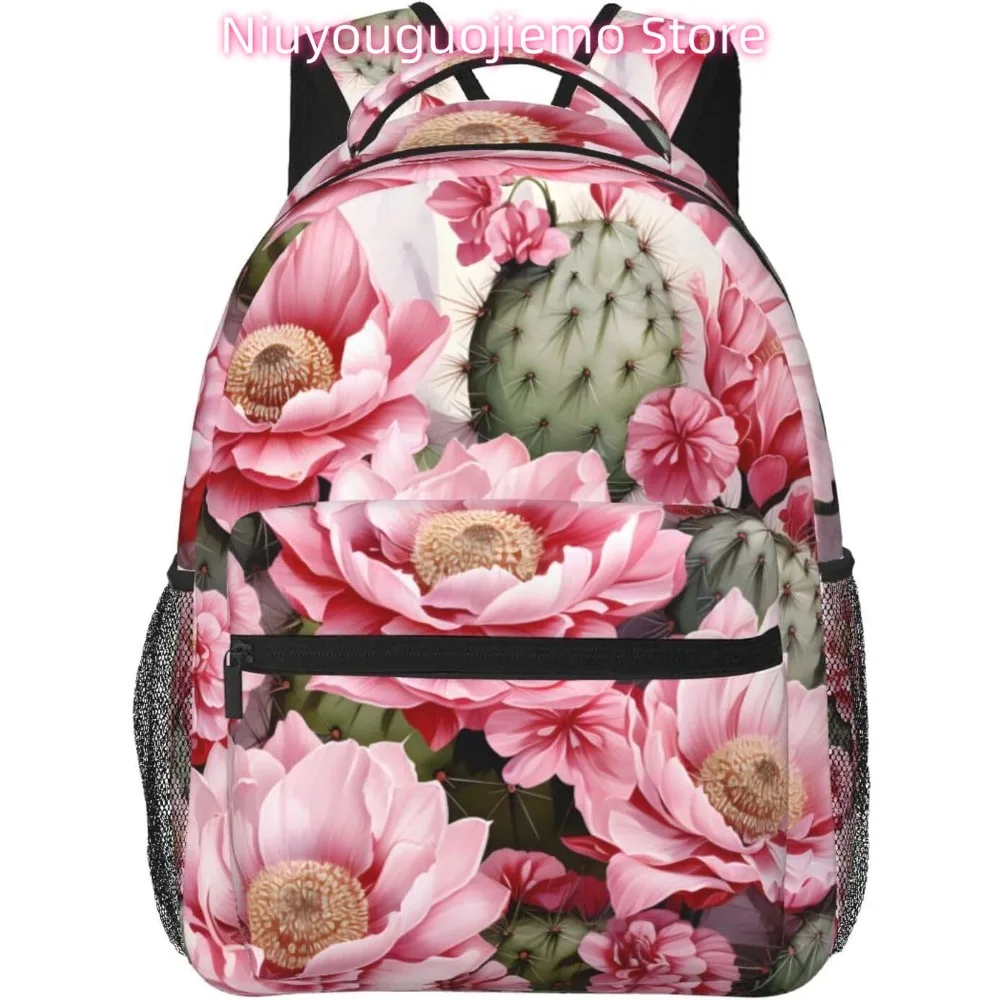 

Cute Cactus Flowers Lightweight Laptop Backpack Lightweight Multipurpose Travel Casual Daypack Unisex College Backapcks for Men