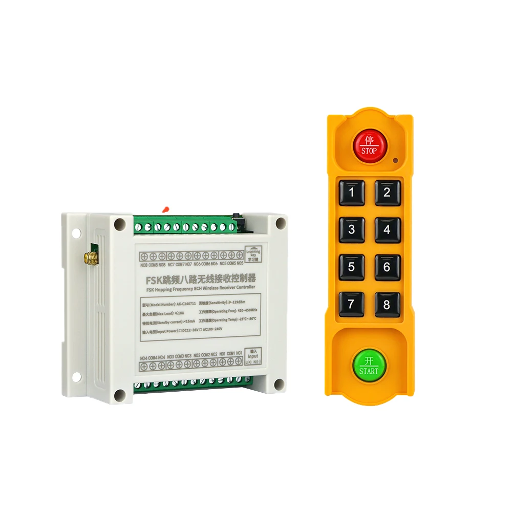 

Universal DC 12V 24V 36V 8CH Smart Remote Control Switch 8 CH Transmitter RF Wireless for Mechanical Equipment Oil Water Pumps