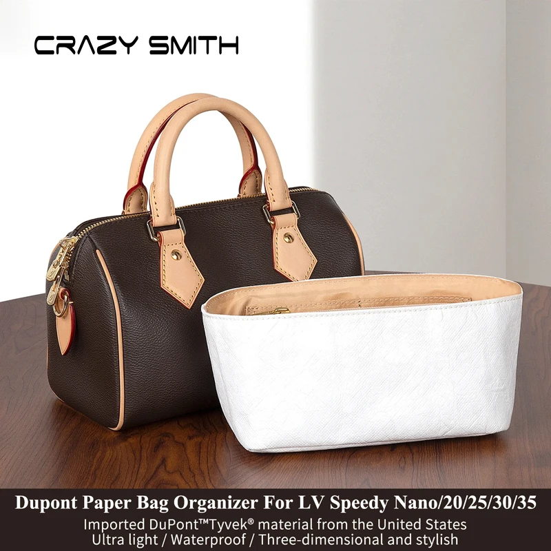 

CRAZYSMITH Dupont Paper Insert Bag Organizer For LV Speedy 20 25 30 35 Handbag Inner Bag Shaper Storage Portable Cosmetic Bags