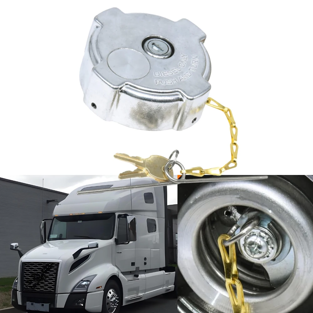 Aluminum Locking Diesel Fuel Cap with Keys for Freightliner Cascadia Columbia Century Coronado 03-37017-002