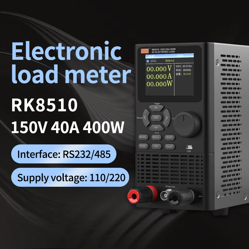 Testador de Carga Eletrônica Negativa Programável Descarga de Resistência Interna 400w Bateria Capacidade de Medição