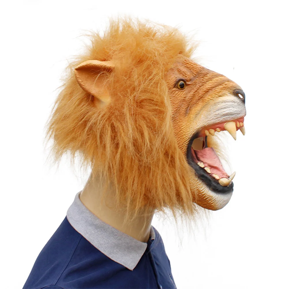 

Lion Latex Halloween Mask Scary Cover for Men Women Costume Party Props Horror Mask Festival Masquerade Carnival