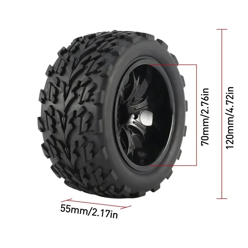 4 sztuk 1/10 Off-Road Car Truck opony 55*115MM plastikowa obręcz koła gumowa opona do HSP HPI 94108 94111 94188