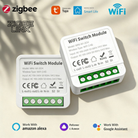 16A/20A Tuya WIFI Zigbee3.0 Mini Smart DIY Switch 2 Way Control Smart Home Relay Automation Breaker Works With Alexa Google Home