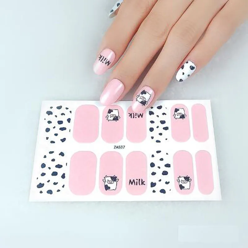 Adesivi per unghie adesivi fai-da-te Donne Salon Nail Wraps Nail Art Polish Decalcomanie Decori Copertura completa Punte per unghie finte Cursore per manicure