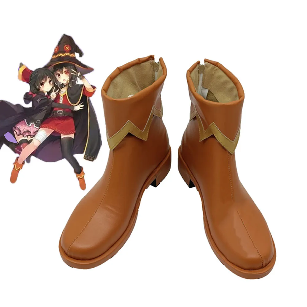 KonoSuba Cosplay Megumin scarpe stivali benedizione di dio Anime su questo meraviglioso mondo Halloween Party Costume puntelli donna uomo