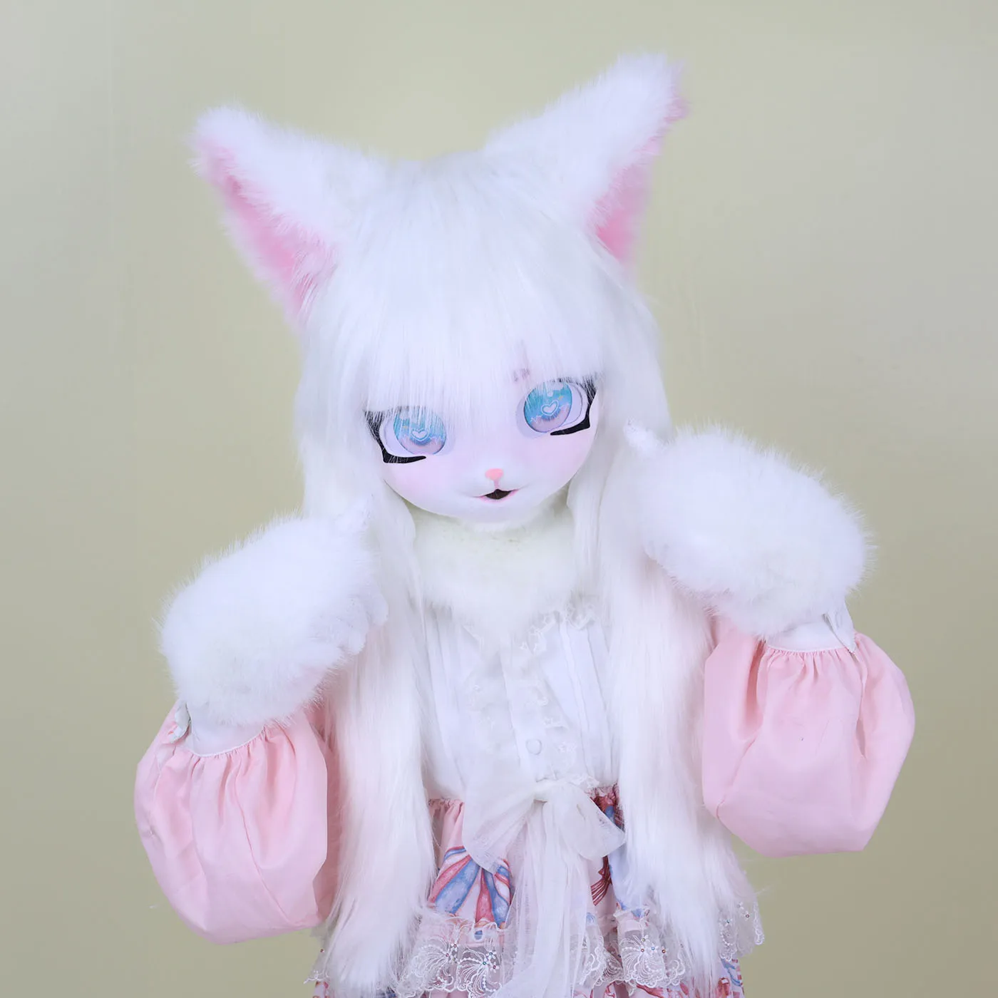 着ぐるみヘッドキグルミキグファー マスクコスプレコスチューム ファーヘッドベース 猫ウサギ人形 動物コスプレ ハロウィンコスチューム 子供用ギフト