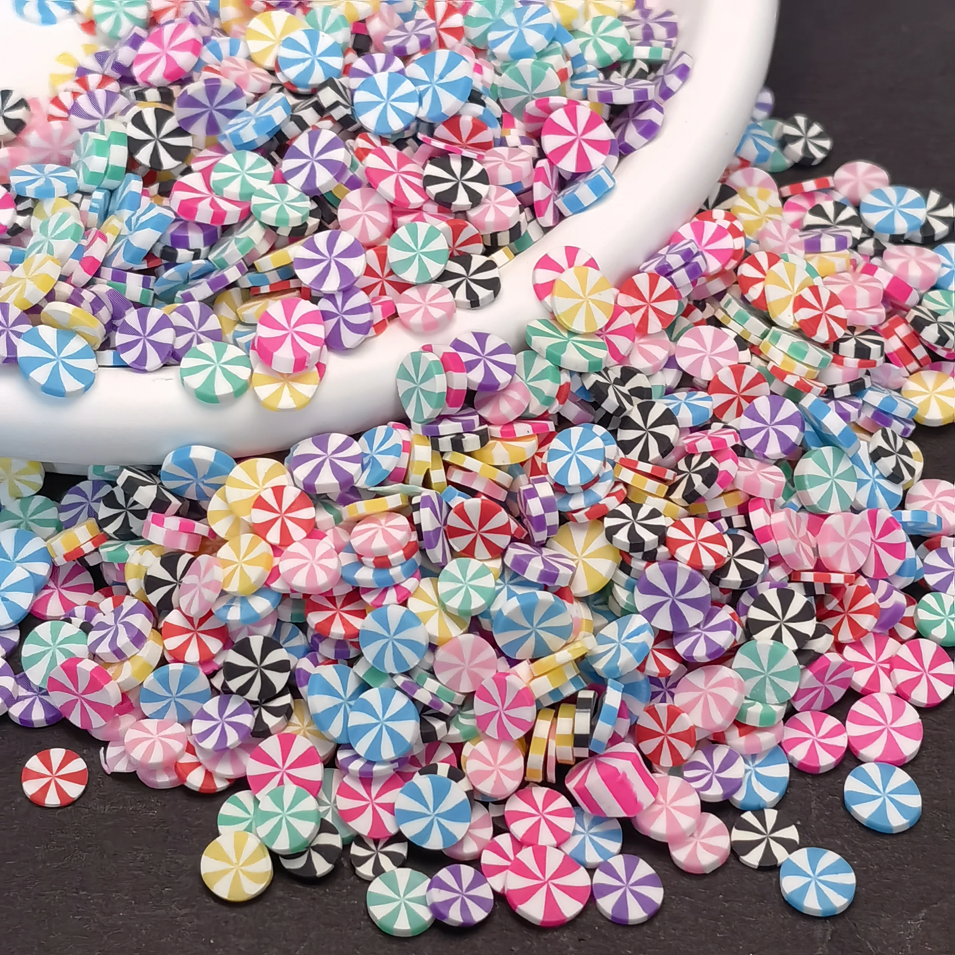 Colorfull Lollipop Polymer Clay Sprinkles for DIY Crafts Tiny Cute Bonbon Candy Plastic Klei Mud Particles Card Making