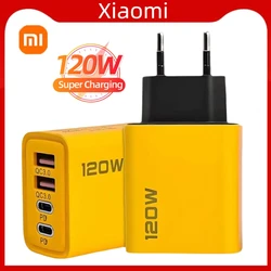 Xiaomi Total 120W 4 In 1 2 USB 2 Type C Quick Charging Fast Wall Charger For IPhone Samsung Huawei Oppo Mobile Phone Adapter