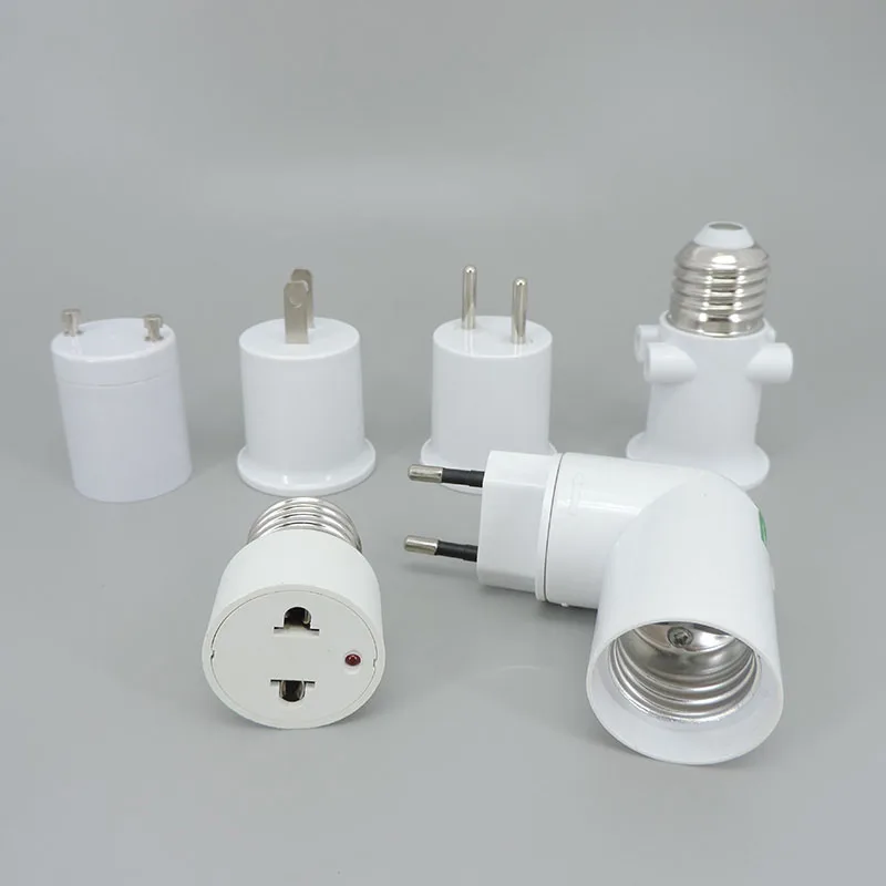 E27 GU24 EU US to E27 EU US type Plug LED light Bulb Base Power Socket Holder AC lamp Adapter Converter ON OFF Button Switch