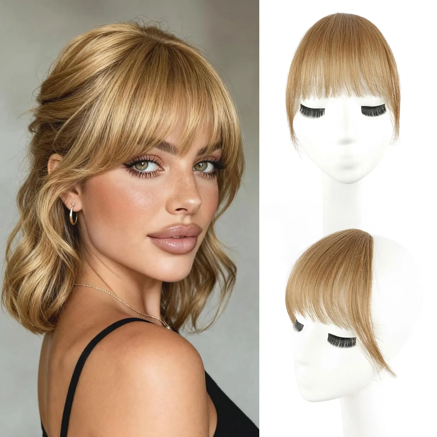 

Накладные челки из натуральных человеческих волос, естественно выглядящие, с эффектом непоследователей, с боковыми прядями, для женщин и девушек, для повседневного ношения