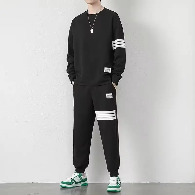 Spring Autumn Long sleeve Sweatsuit set 2 pieces man sports suits Hip Pop Y2k Men Fashion Trend O-Neck Oversized Korean Style