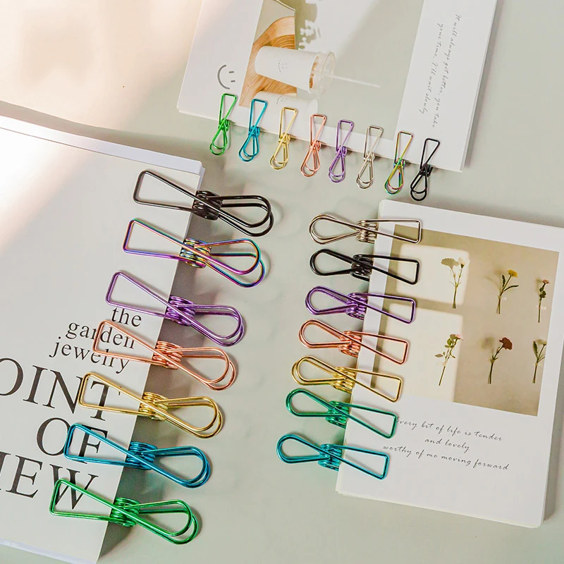 10 pcs Colorful Long-tail Clips, Office Stationery Ticket Holders, Creative Sealing Clips, Dovetail Clips, Fishtail Clips