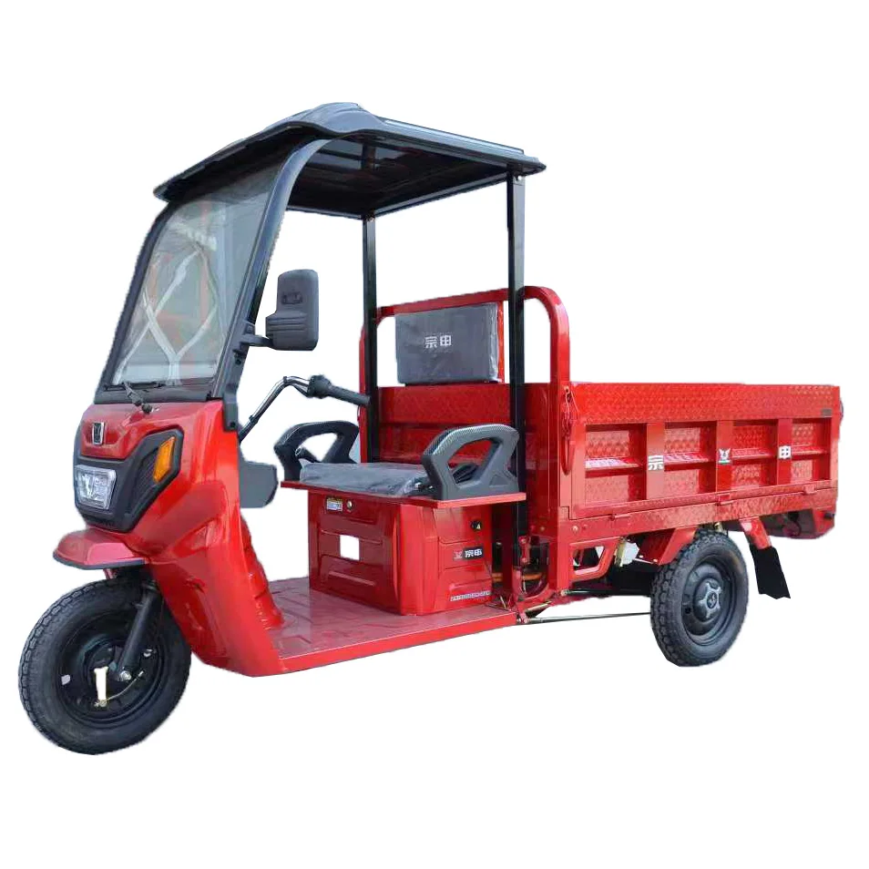 

ZONSEN China Factory Supply Long Range Battery 1KW 1200W Motor Electric Tricycle Flat Tire Delivery Cargo Tricycle