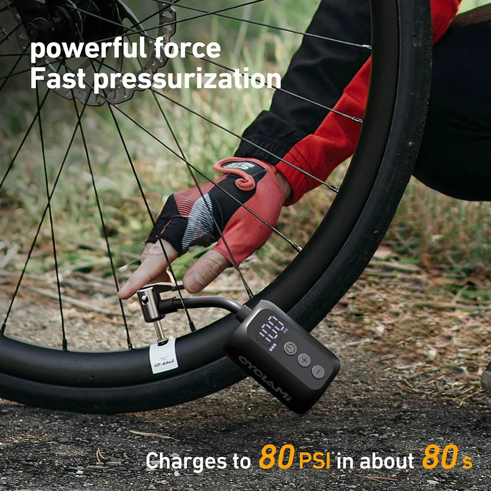 

100 PSI Mini Electric Pump Multifunctional Bicycle Tire Inflator USB Rechargeable Air Mattress Pump for Mountain/City/Road Bike