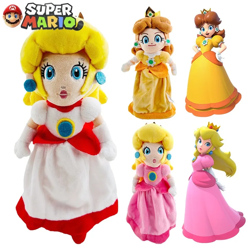 Super Mario Bros Princess Peach Stuffed Dolls Toys for Girls Kawaii Cuddly Toy Princess Rosalina Figure Stuffed Dolls Kids Gifts