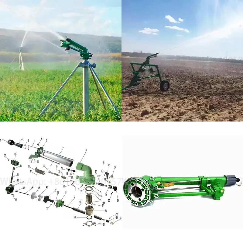 2 Inch Rustproof Large Farm Long Spray Distance Irrigation Rain Sprinkler 360 Degree Drive Agricultural