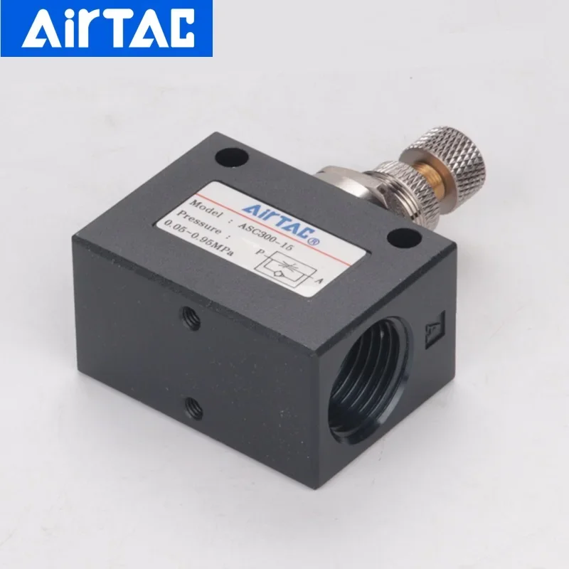 AirTAC One-way throttle valve ASC100-06/200-08 pneumatic adjustable flow control speed regulating valve