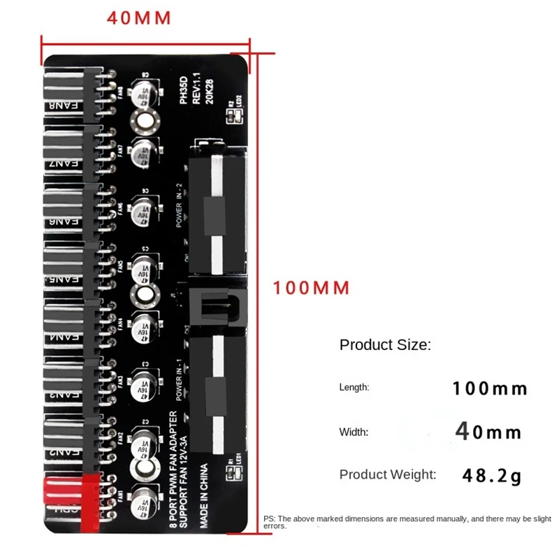 คอมพิวเตอร์เดสก์ท็อปพัดลม CPU PWM Hub 12V 3-pin 4-pin Expander ขนาดใหญ่ 4Pin SATA 15Pin อินเทอร์เฟซ 8-way แชสซีพัดลมควบคุมความเร็ว