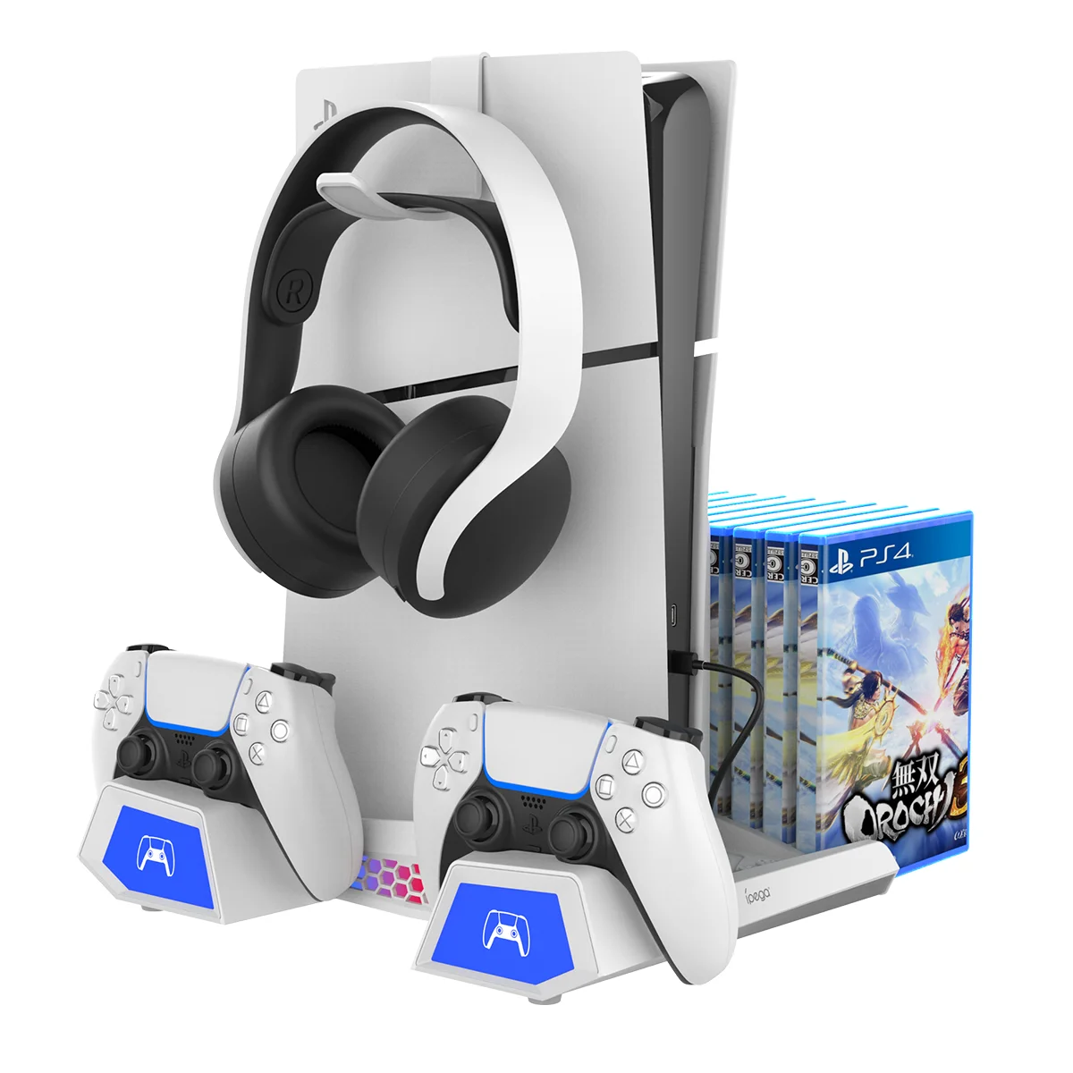 

Для PS5 slim узкая многофункциональная основа для рассеивания тепла для PS5 тонкий игровой контроллер Зарядка и 15 дисковый стеллаж для хранения