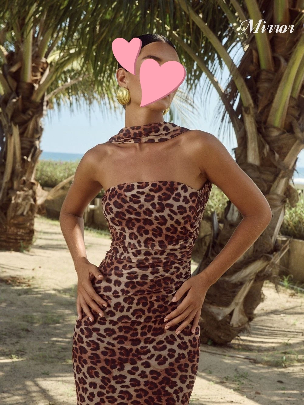 Gaun cermin elegan Vintage seksi Leopard cetak Backless panjang pergelangan kaki menyesuaikan acara Formal gaun pesta malam gaun Prom