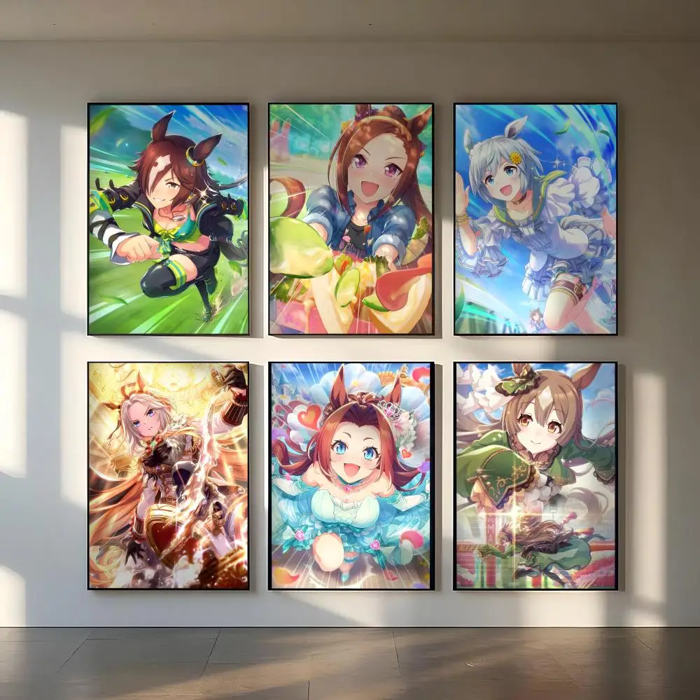 لعبة أنيمي U-Uma Musume Pretty DerbyS ملصق لغرفة المعيشة، غرفة النوم، في الهواء الطلق، بار، المدخل بار جدار الفن يطبع الديكور الهدايا