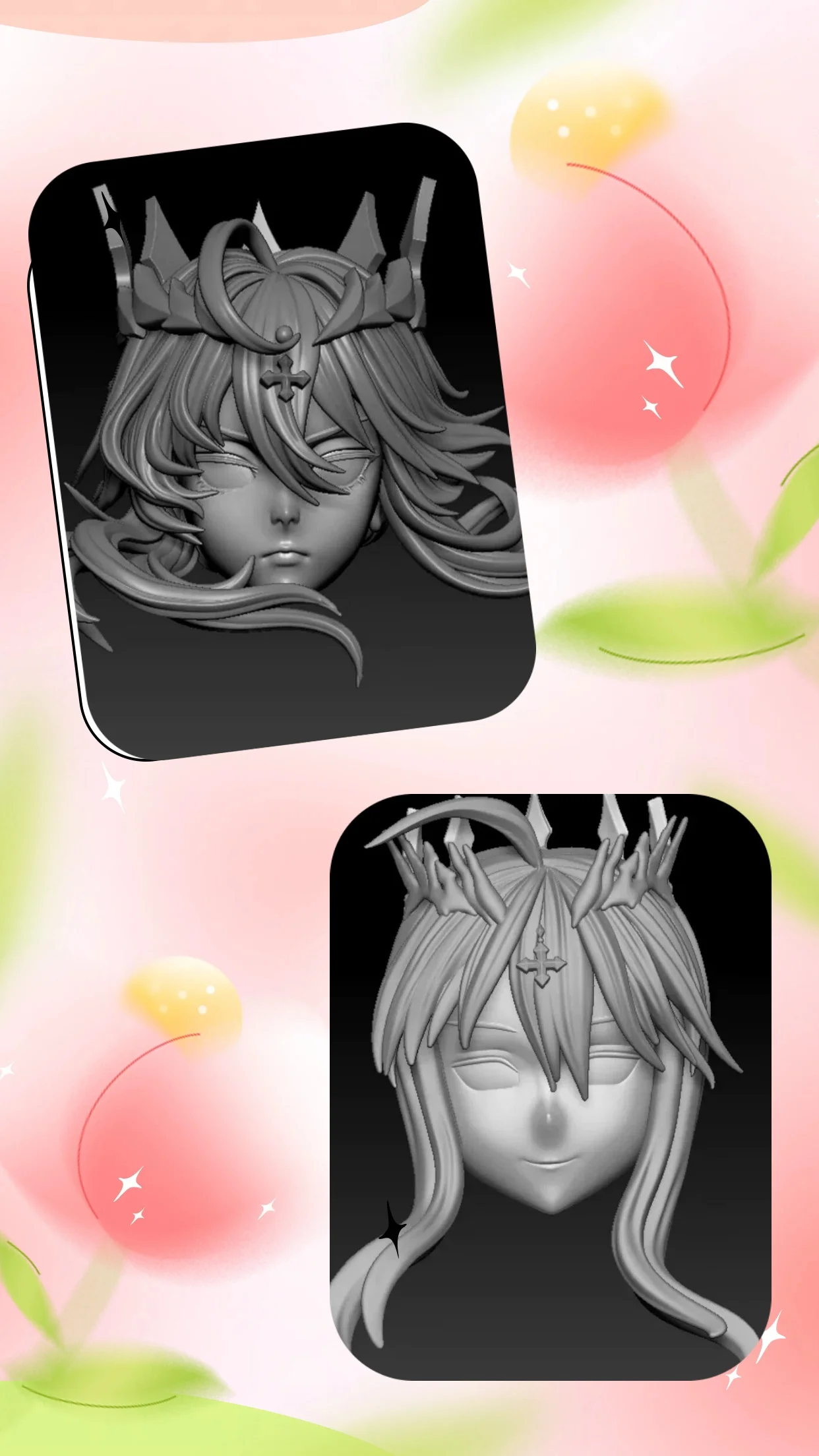 

【Unpainted】1/12 Scale Female Soldier Adventure Game Character Altria White Head Carving Accessories For 6''Action Figure Model