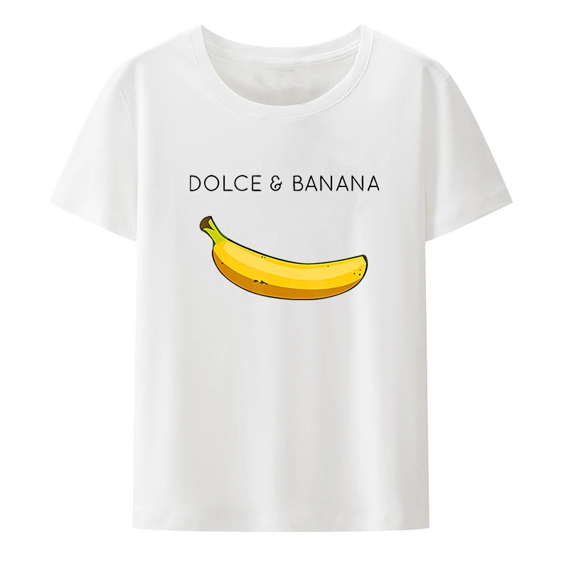 Dolce & Banana Print Mens T-shirts Crewneck Breathable Tops Modal Comfortable TShirt Men's Short Sleeve XS-4XL Tees Shirts