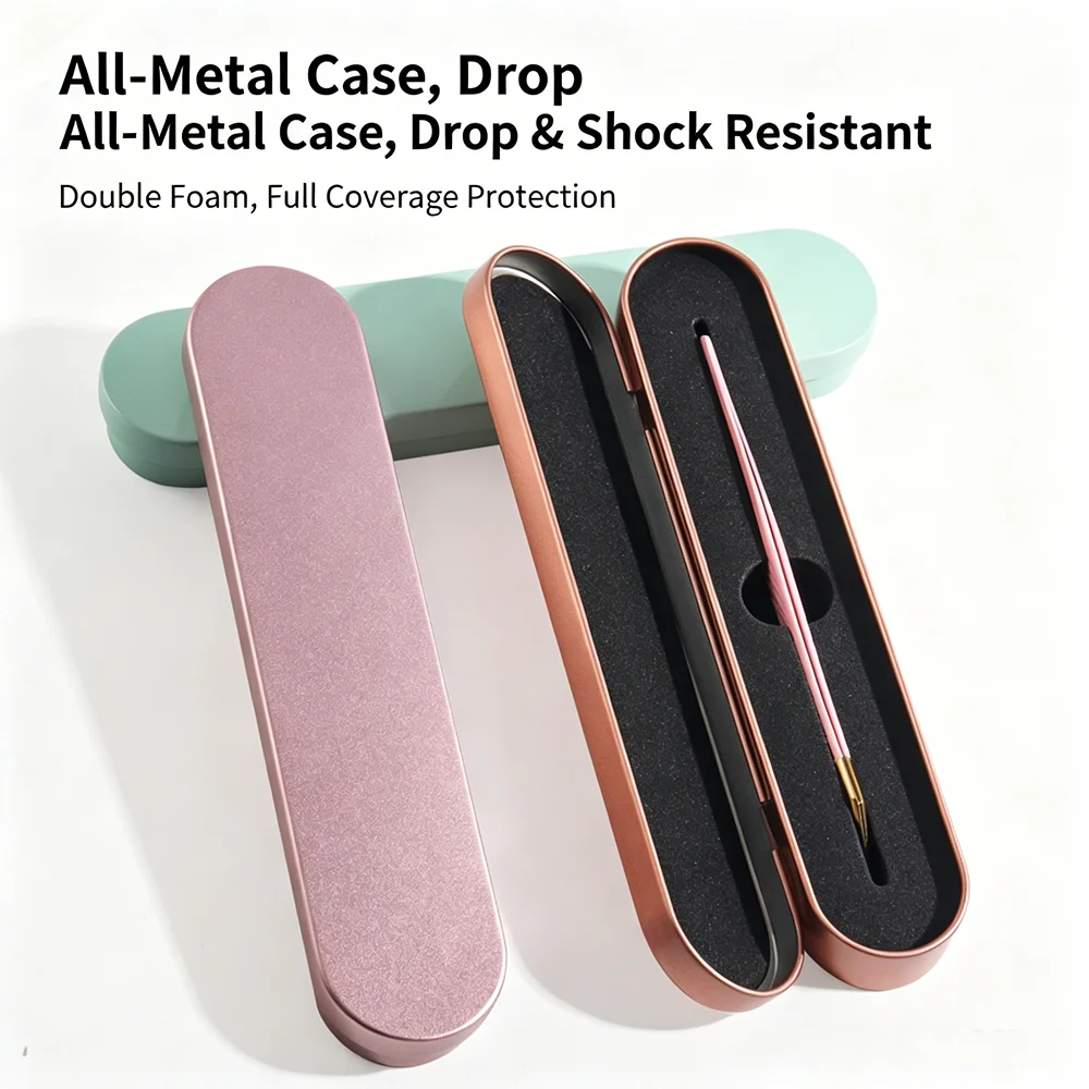 1PC/2PCS Tweezers Storage Box – Single-Slot Tinplate Case with Flip-Top Lid, Multi-Color