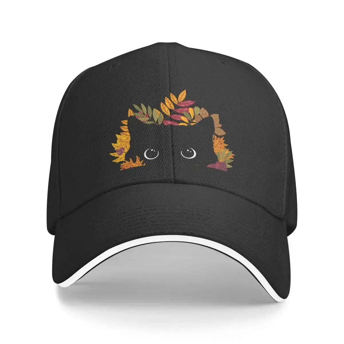 Black Cat Peeking Spying Autumn Fall Baseball Cap Bobble Hat Beach Women's Hats For The Sun Men's