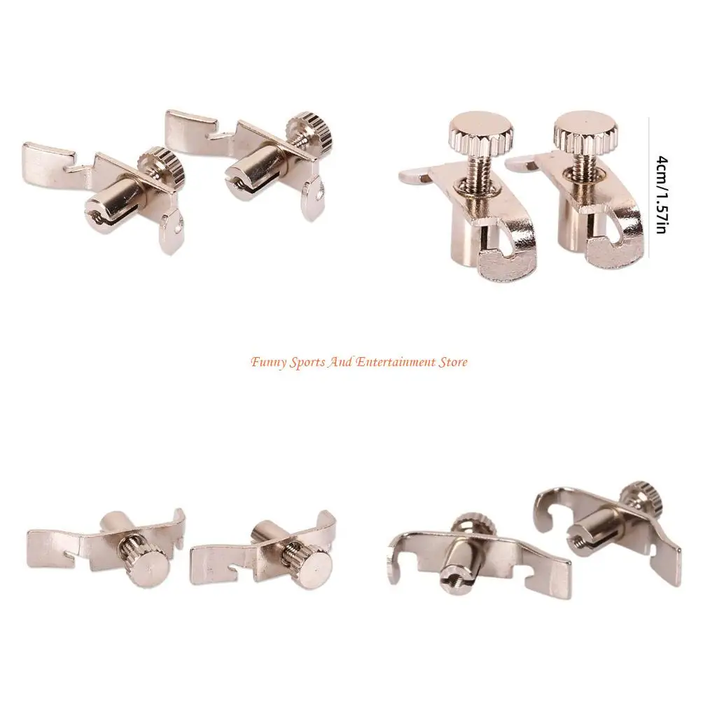 C4DE Silver Erhu Fine Tuners Strong Stainless Steel Construction Clear Sound Output Simple Operations Erhu String Tuning Part
