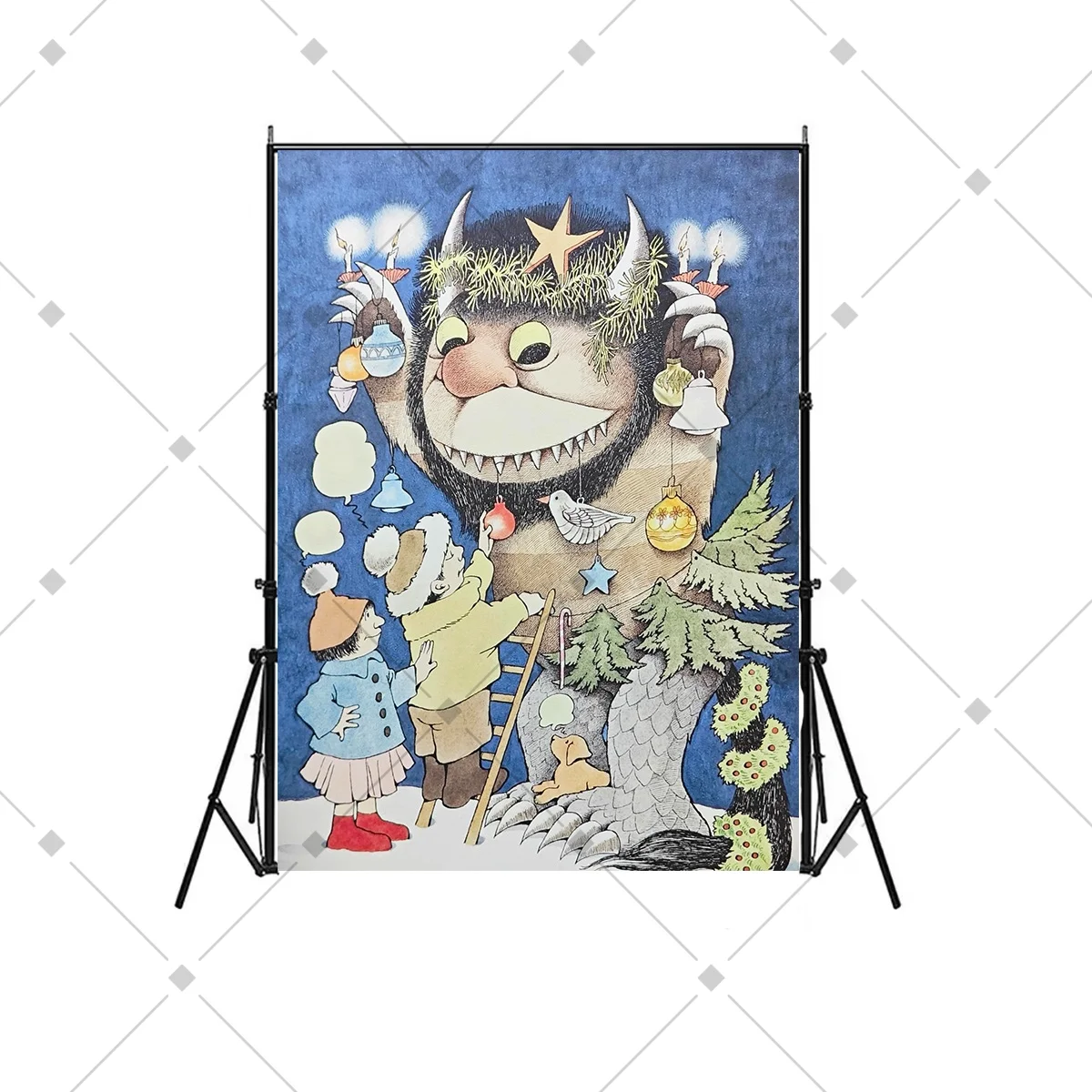 أين الأشياء البرية هي خلفية تزيين الحفلات وحوش الغابة للأطفال لوازم حفلات أعياد الميلاد لافتة ديكور معمودية الطفل #6