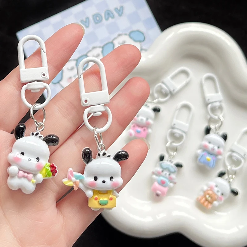 Kawaii Sanrio Pochacco Key Chain Anime Keychain Cartoon Resin Doll Key Holder Cute Jewelry Gift For Girls