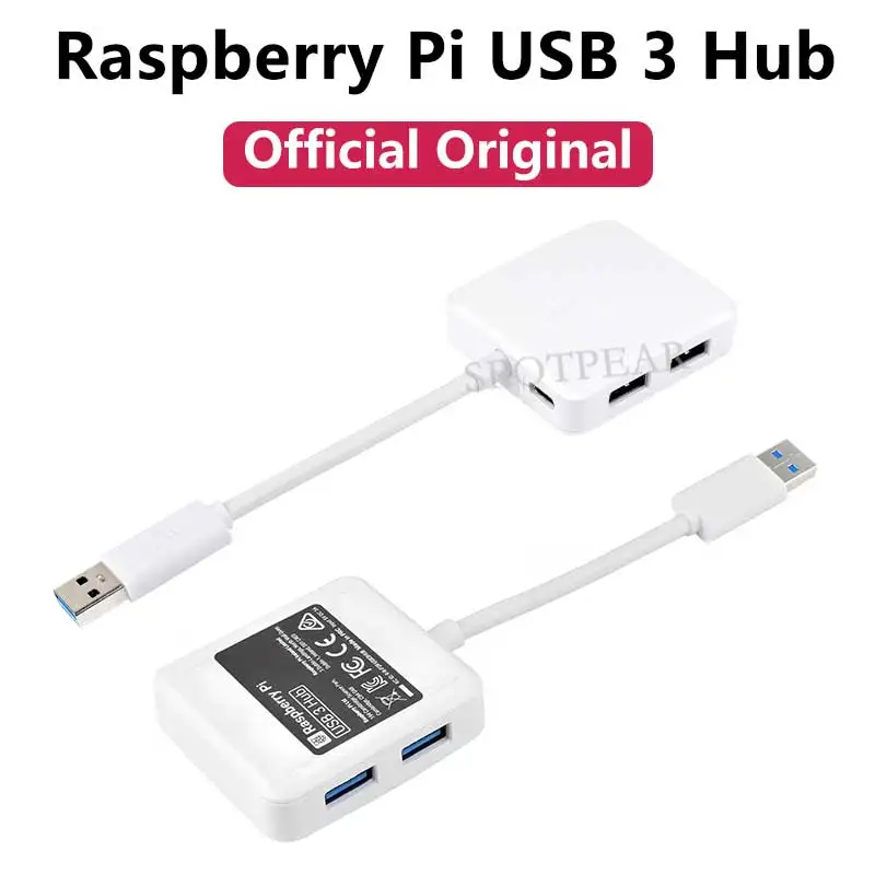 Raspberry Pi Official Original USB Hub USB-A to 4 High Speed USB3.0-A port  speeds up to 5 Gbps compatible with USB 2.0 ports