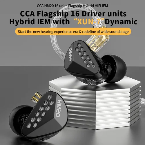 Imagen 1 del producto CCA HM20 auriculares con cable HiFi tecnología híbrida auriculares con Monitor en la oreja auriculares 1DD + 7BA juego deportivo auriculares bajos para teléfono móvil