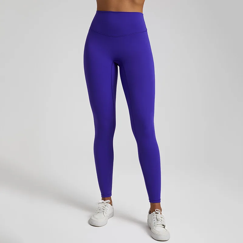 Solid Color Front Waist V Yoga Legging women Compression Support Soft Gym High Waist Sport Pant tight Comprehensive Training Jog