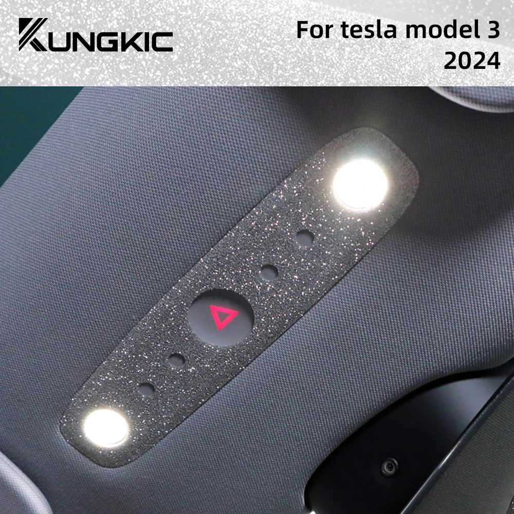 for Tesla Model 3 Highland 2024 Trim New Model3 Flash Crystal TPU Reading Light Sticker Steering Wheels Car Interior Accessories