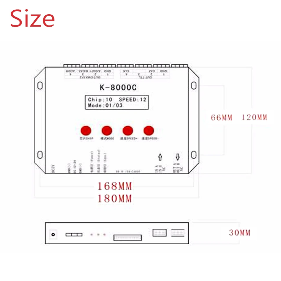 K8000C DMX512 LED Pixel RGB Color K-8000C Controller DC5-24V Full Color Controller For WS2811 WS2812 SK6812 LED strip LED Module