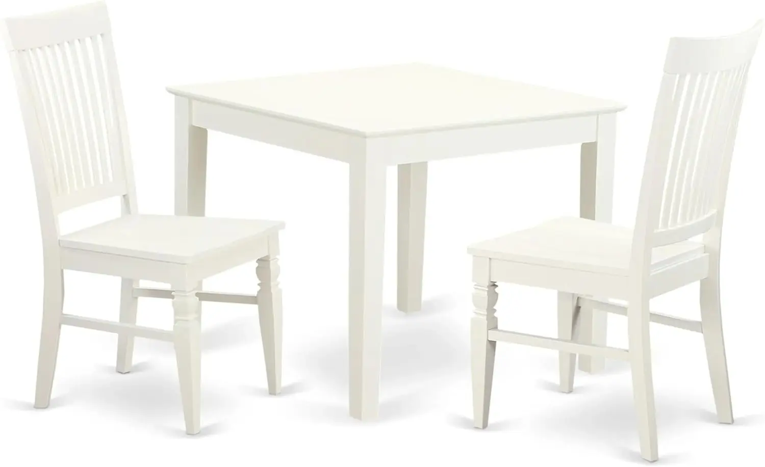 

East West Furniture OXWE3-LWH-кухонный набор из 3 предметов для небольших помещений содержит квадратный стол и 2 стула для столовой