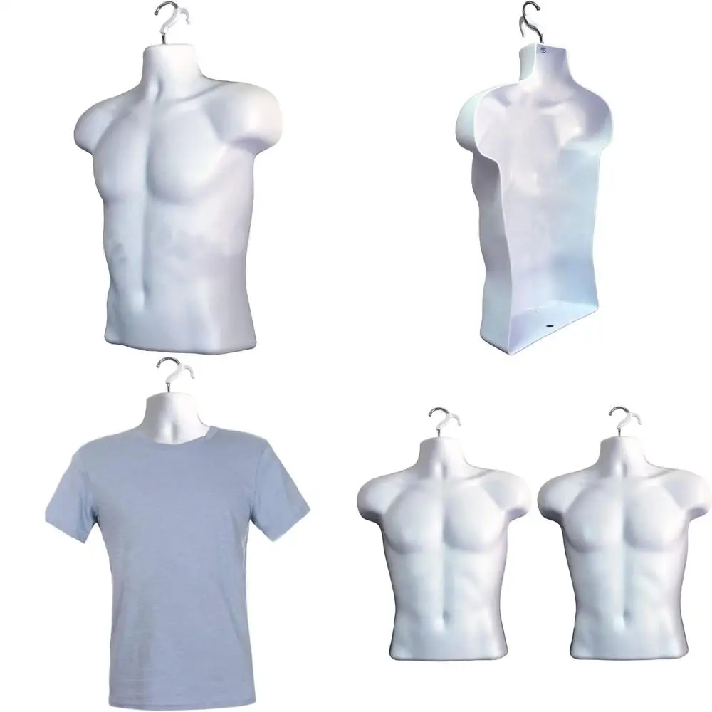 

White Male Mannequin with Rounded Waist, S-M Sizes, Hanging Hook Only