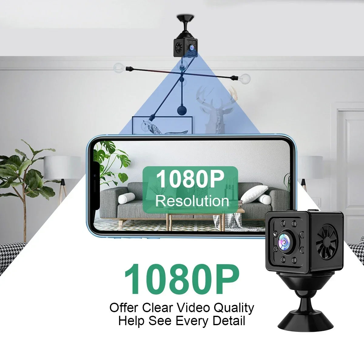 K13 Super Klein Formaat Hd Draadloze Wifi Camera Beveiliging Slaap Standby-Modus Remote Onoff-Functie Energiebesparend Ontwerp