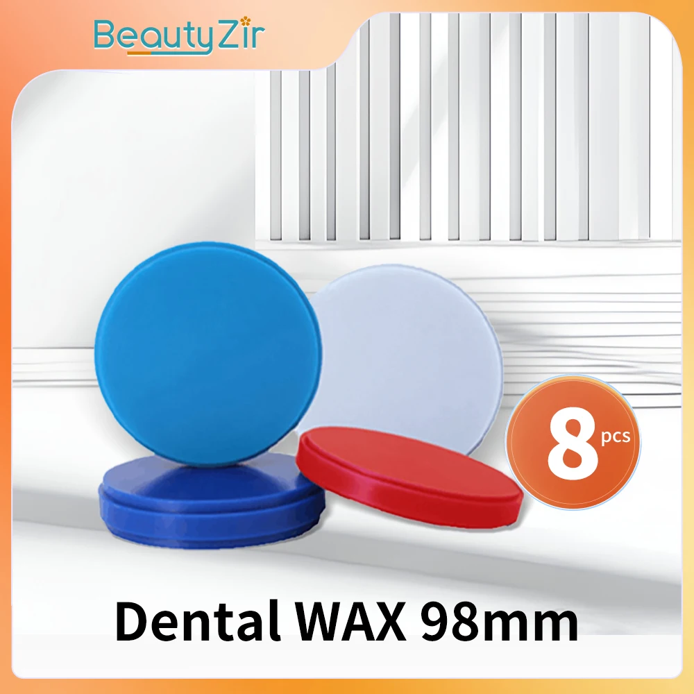

8 pieces 98mm Dental wax Blocks thickness 10-25mm CADCAM Machinable Disks