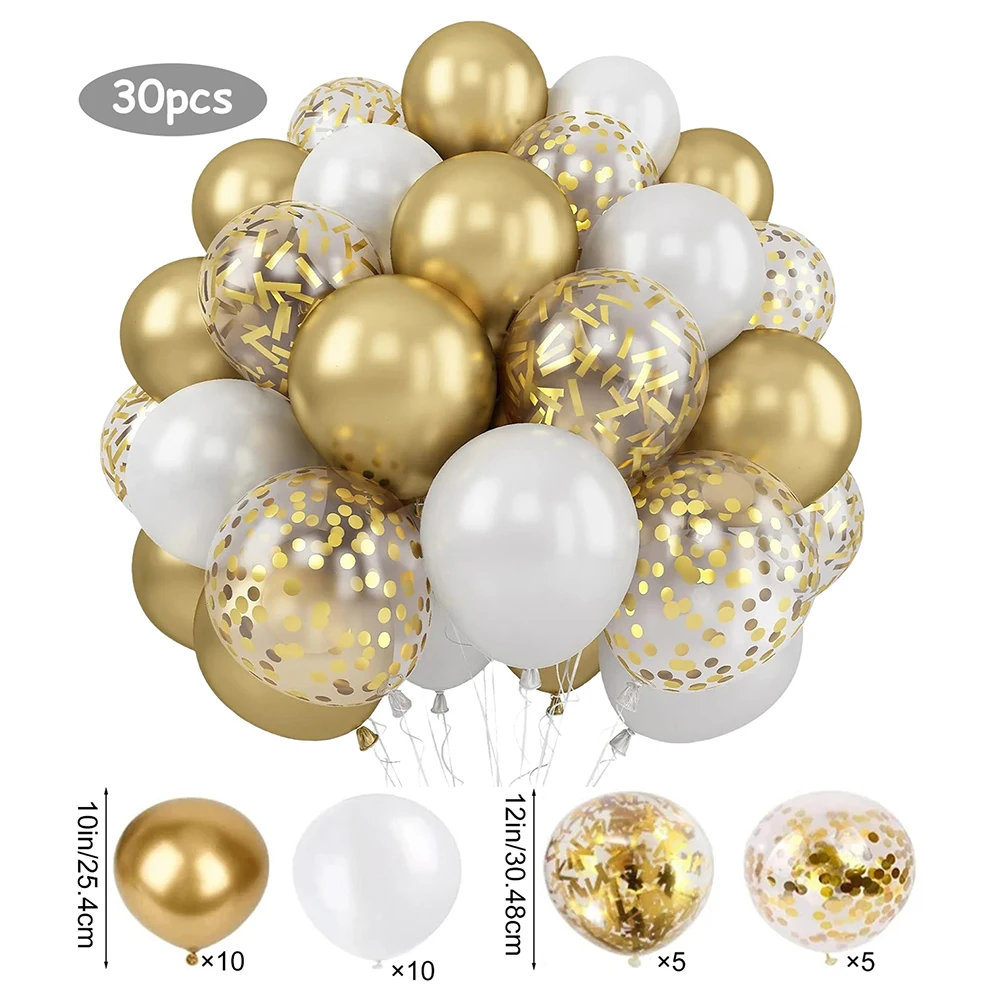 30 stuks latex ballonnen van verschillende kleuren metalen gouden ballonnen goudkleurig papier verjaardagsfeestje decoraties en bruiloftsbenodigdheden