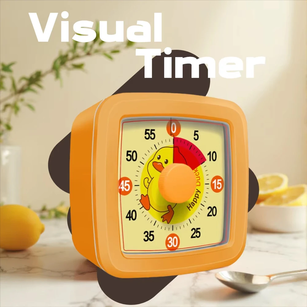 Cartoon Animal Visual Timer Self-discipline Tool Countdown 60-minute Student Learning Homework Time Management Stopwatch