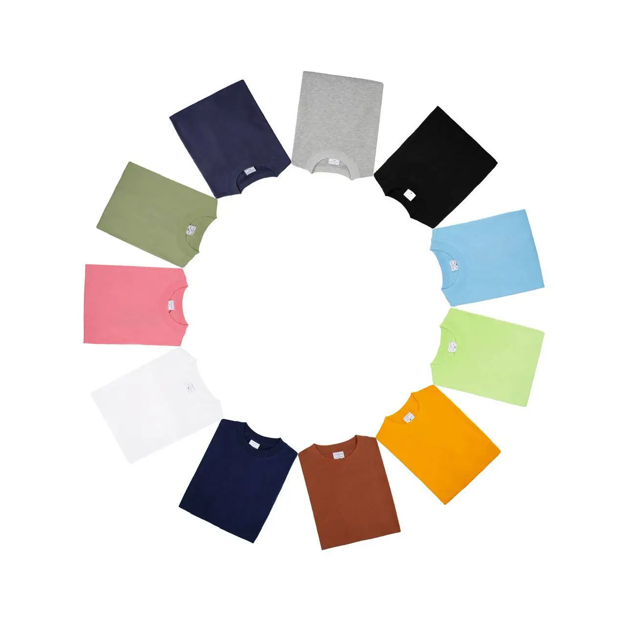 

LOOPWHEELER Japan heavy color small neckline solid color short-sleeved T-shirt
