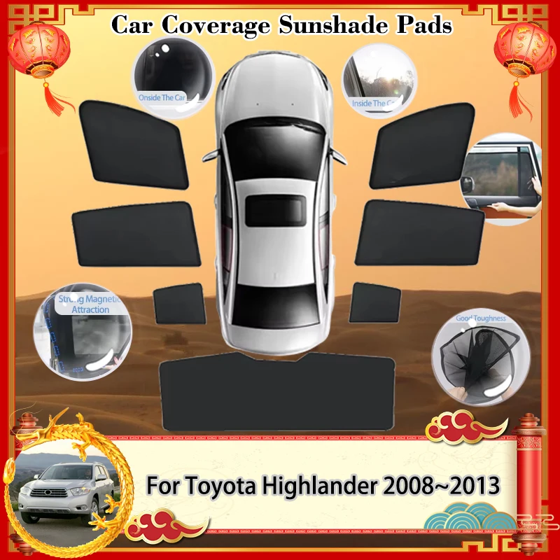 

For Toyota Highlander XU40 Kluger MK2 2008~2013 2009 2010 Sunshade Visor Magnetic Sunshade blocking Curtain Privacy Shading Auto