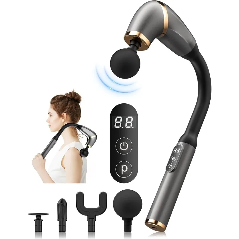 

Massage Gun with Upgraded Extended Handle, Back Massager for Deep Pain Relief