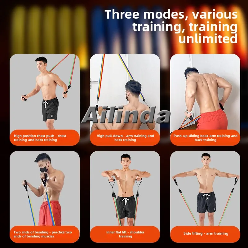 Tension rope Fitness elastic belt elastic rope Household resistance belt tensor Stretching chest muscle training equipment