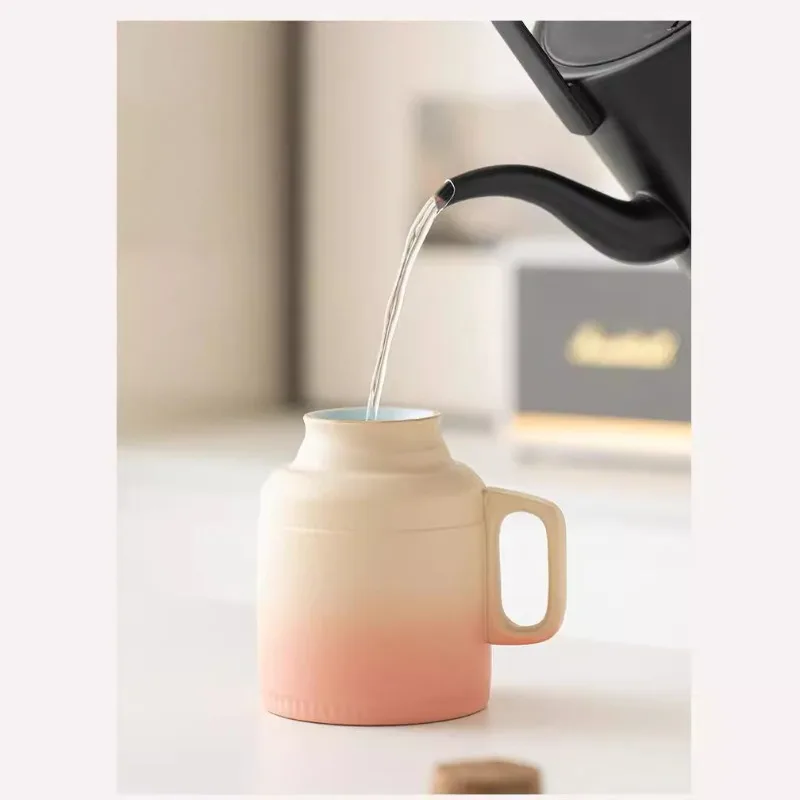 

Simple thermos bottle tea cup small thermos pot with lid household retro mug